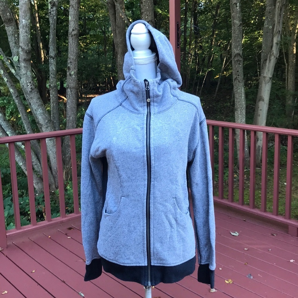 LULULEMON size 10 grey combo Zippered hoodie